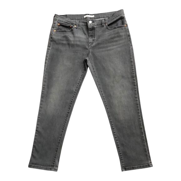 LEVIS Womens Size 32 Gray Stretch Denim Boyfriend Jeans 27" Inseam - Picture 1 of 5